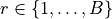 r \in \{1, \dots, B\}